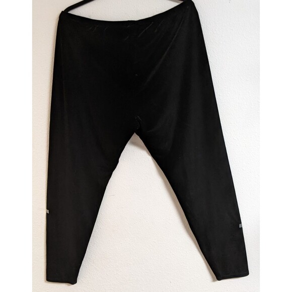 EILEEN FISHER Black Velour Velvet Straight Leg Pull-On Elastic Waist Pants XL - Picture 2 of 7